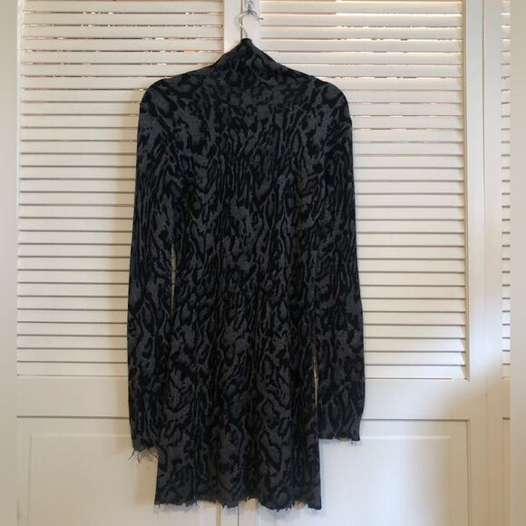 Pam & Gela Ocelot Mock Neck Dress Grey - Picture 13 of 14